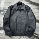 JAQUETA COURO LV ALL BLACK