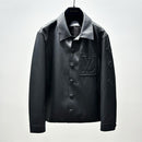 JAQUETA COURO LV ALL BLACK