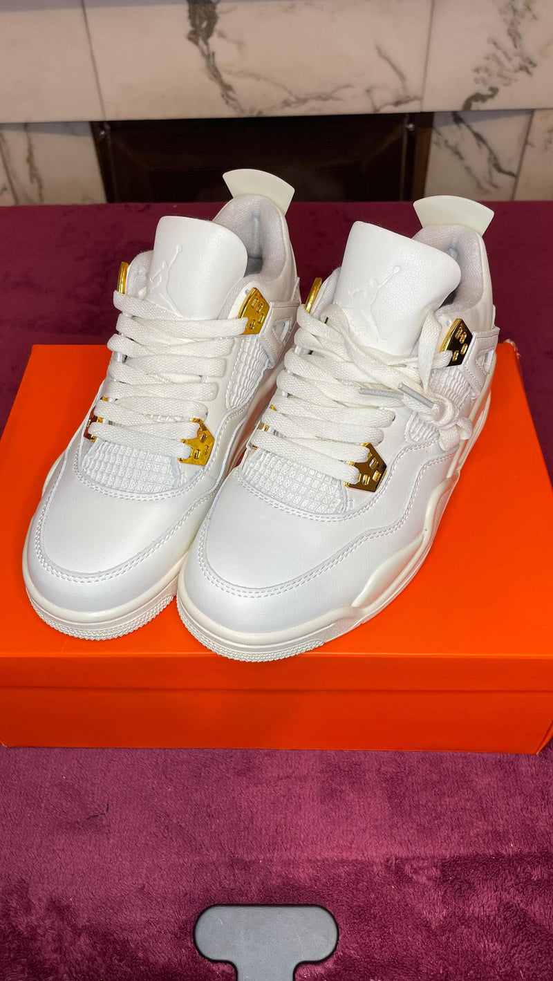 JORDAN 4 GOLD WHITE