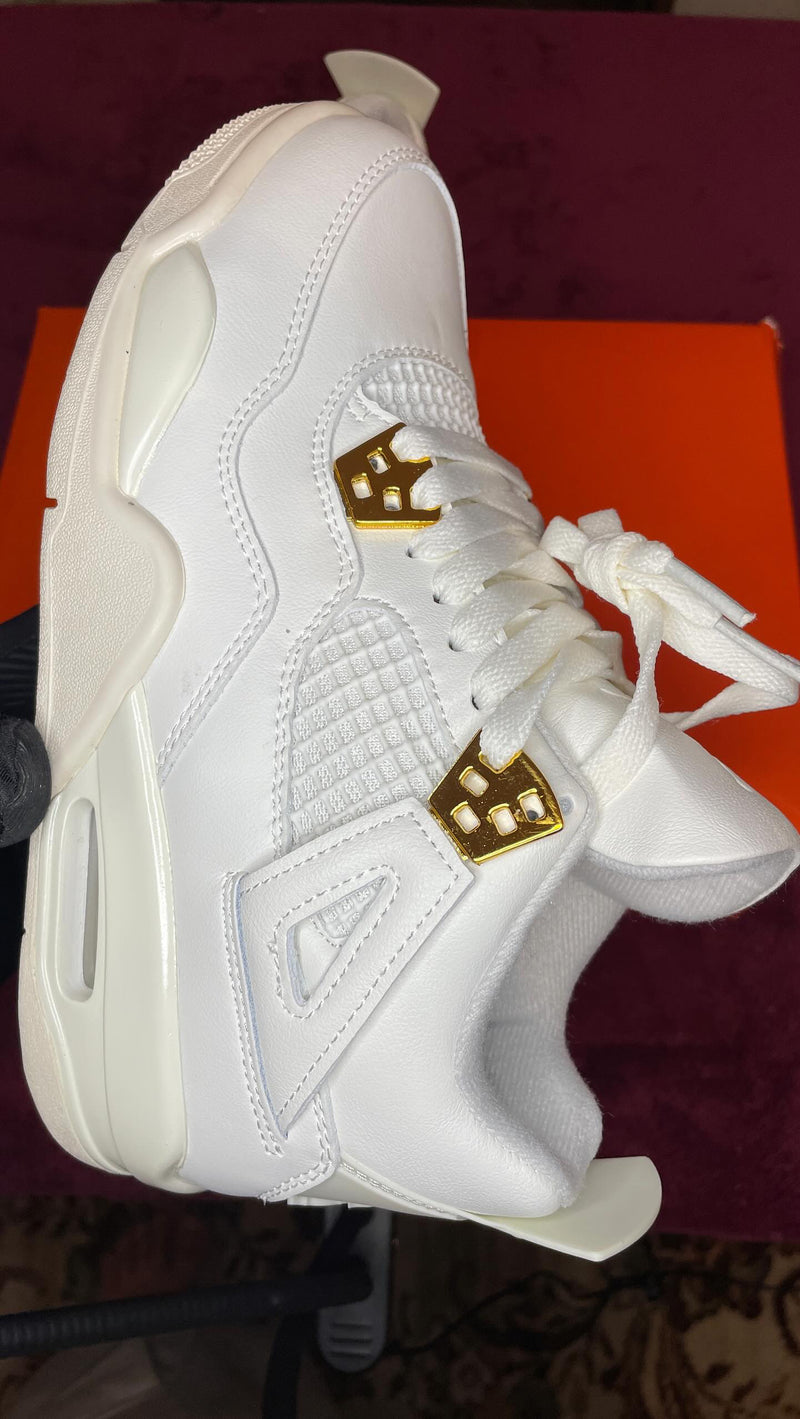 JORDAN 4 GOLD WHITE