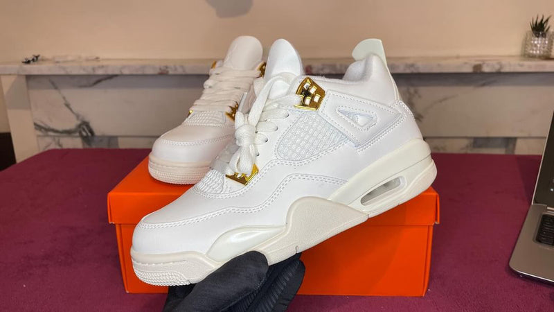 JORDAN 4 GOLD WHITE