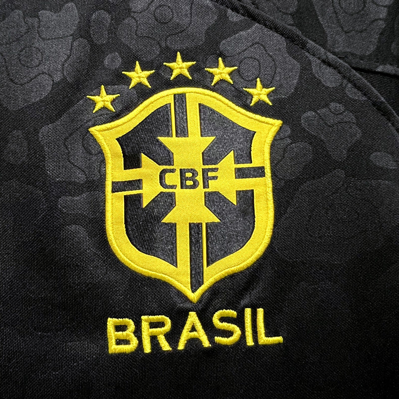 CAMISA GOLEIRO BRASIL FULL BLACK LEOPARD