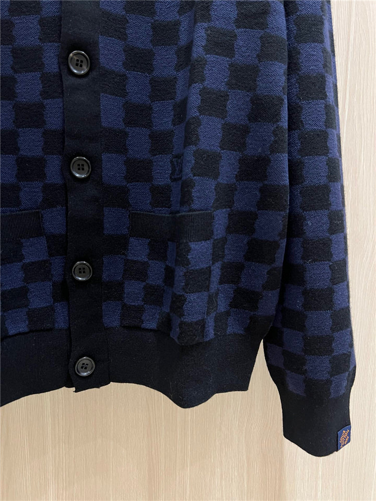 SWEATER LV CHECKED BLUE