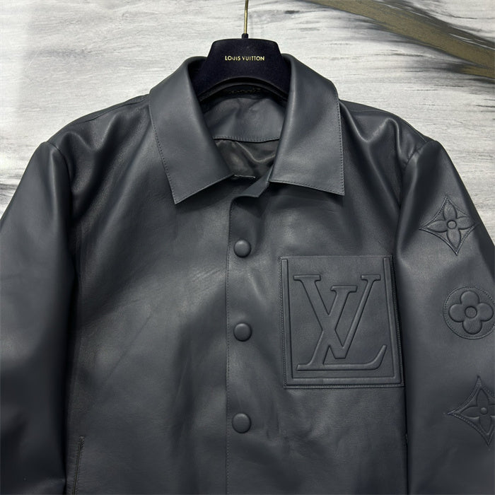 JAQUETA COURO LV ALL BLACK