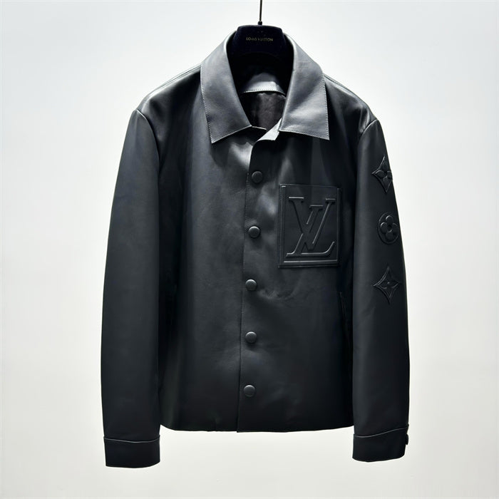 JAQUETA COURO LV ALL BLACK