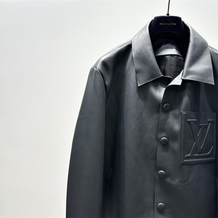 JAQUETA COURO LV ALL BLACK