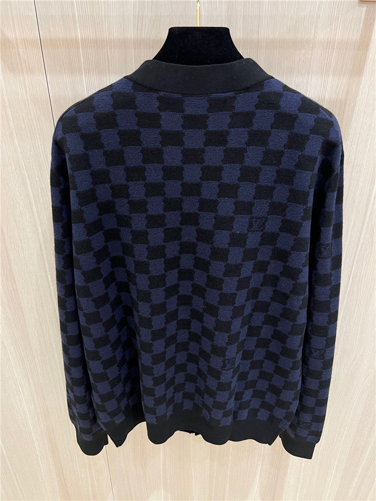 SWEATER LV CHECKED BLUE
