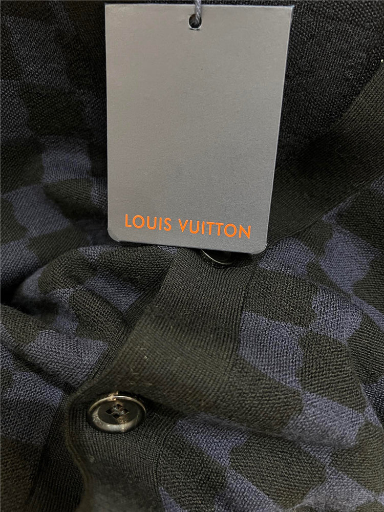 SWEATER LV CHECKED BLUE
