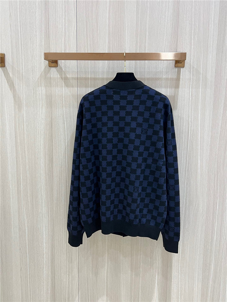 SWEATER LV CHECKED BLUE