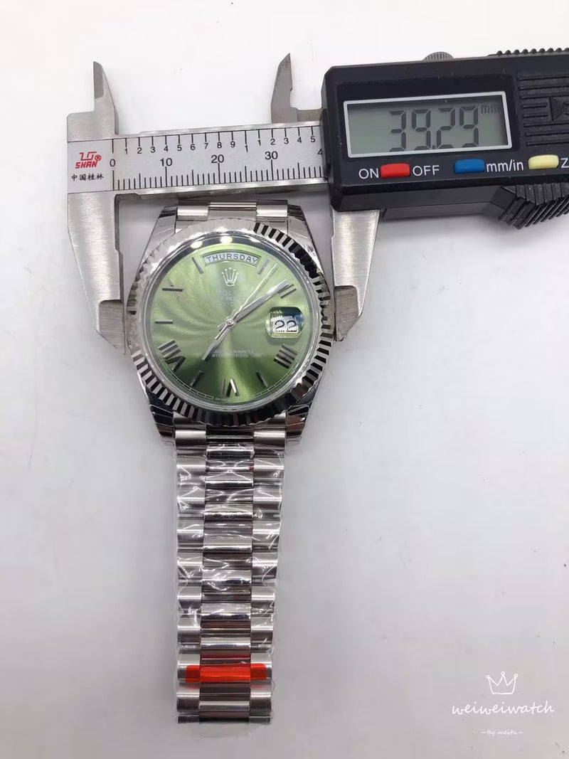 ROLEX SILVER GREEN OLIVE