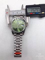 ROLEX SILVER GREEN OLIVE